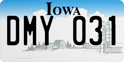 IA license plate DMY031