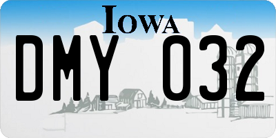IA license plate DMY032