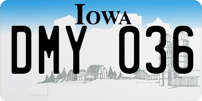 IA license plate DMY036