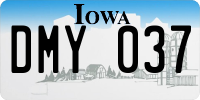 IA license plate DMY037