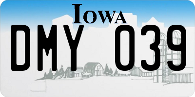 IA license plate DMY039
