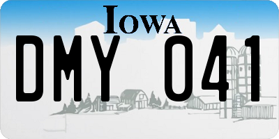 IA license plate DMY041