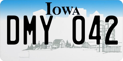 IA license plate DMY042