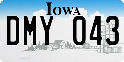 IA license plate DMY043