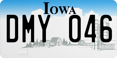 IA license plate DMY046