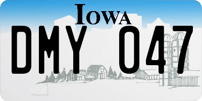 IA license plate DMY047
