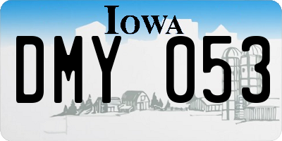 IA license plate DMY053