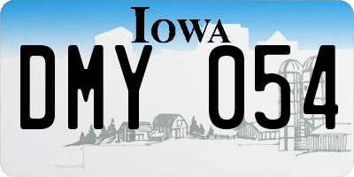 IA license plate DMY054