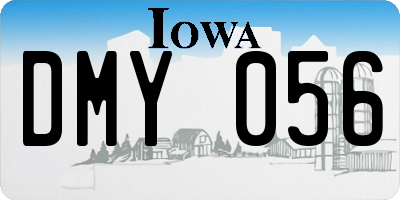 IA license plate DMY056