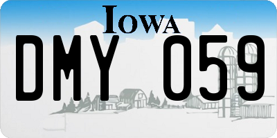 IA license plate DMY059
