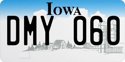 IA license plate DMY060
