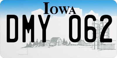 IA license plate DMY062