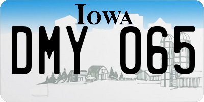 IA license plate DMY065