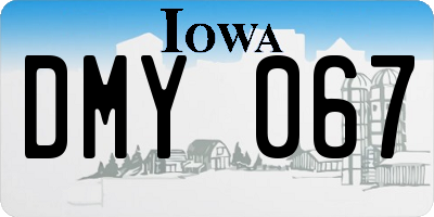 IA license plate DMY067