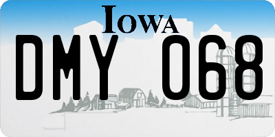 IA license plate DMY068