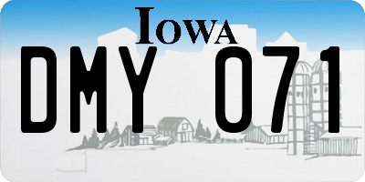 IA license plate DMY071