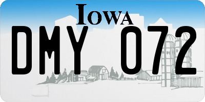IA license plate DMY072