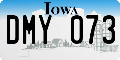 IA license plate DMY073