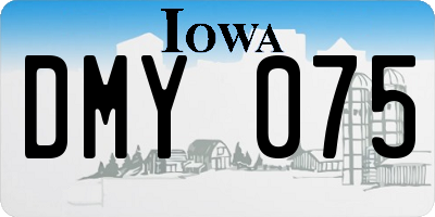 IA license plate DMY075
