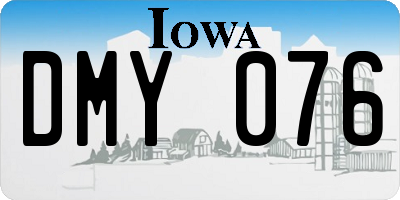 IA license plate DMY076