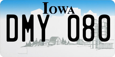 IA license plate DMY080