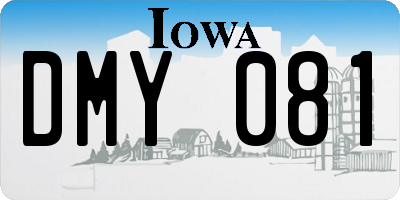 IA license plate DMY081