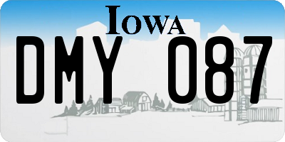 IA license plate DMY087