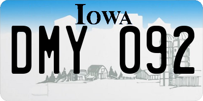 IA license plate DMY092