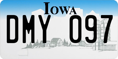 IA license plate DMY097