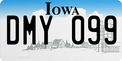 IA license plate DMY099
