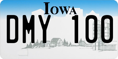 IA license plate DMY100