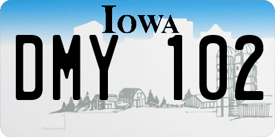 IA license plate DMY102
