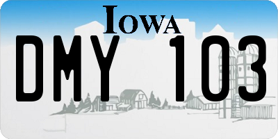 IA license plate DMY103