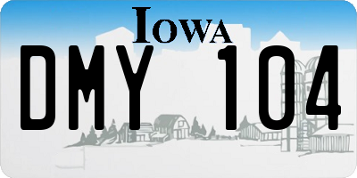 IA license plate DMY104