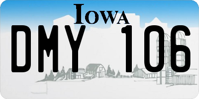 IA license plate DMY106