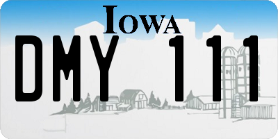 IA license plate DMY111
