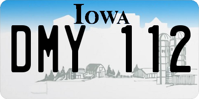IA license plate DMY112