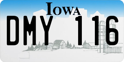 IA license plate DMY116