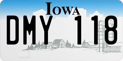IA license plate DMY118