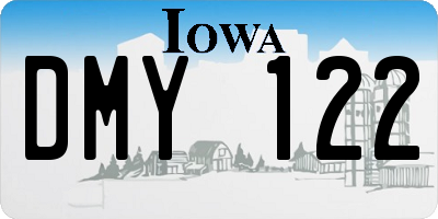 IA license plate DMY122