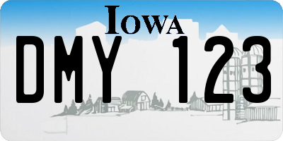IA license plate DMY123