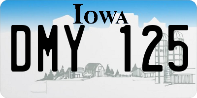 IA license plate DMY125