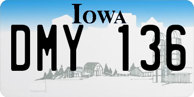 IA license plate DMY136