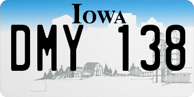 IA license plate DMY138