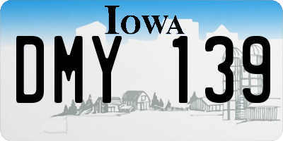 IA license plate DMY139