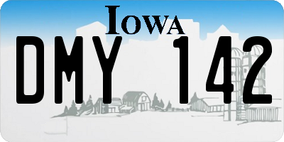 IA license plate DMY142