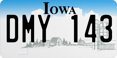 IA license plate DMY143