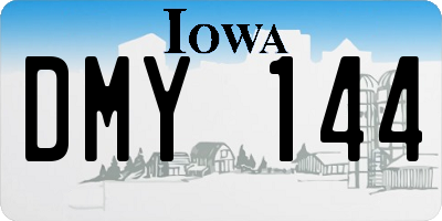 IA license plate DMY144