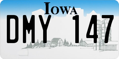 IA license plate DMY147