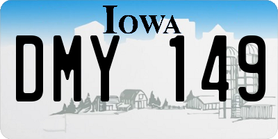 IA license plate DMY149